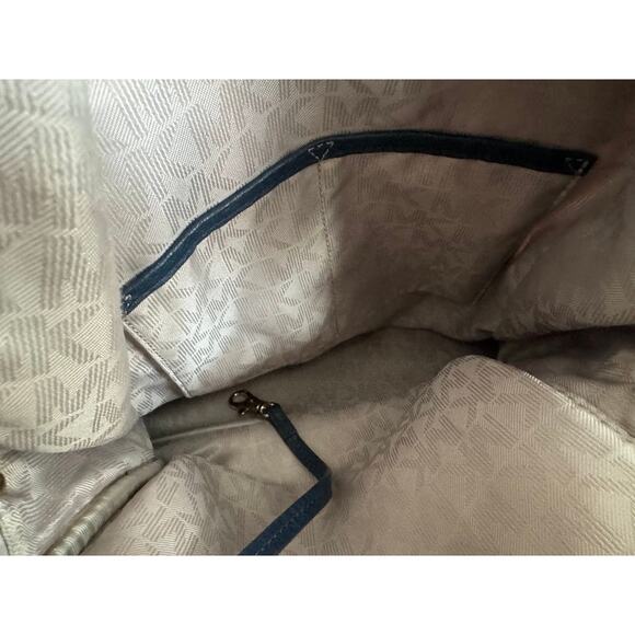 Michael Kors Rhea Navy Leather Gold Studded Backpack